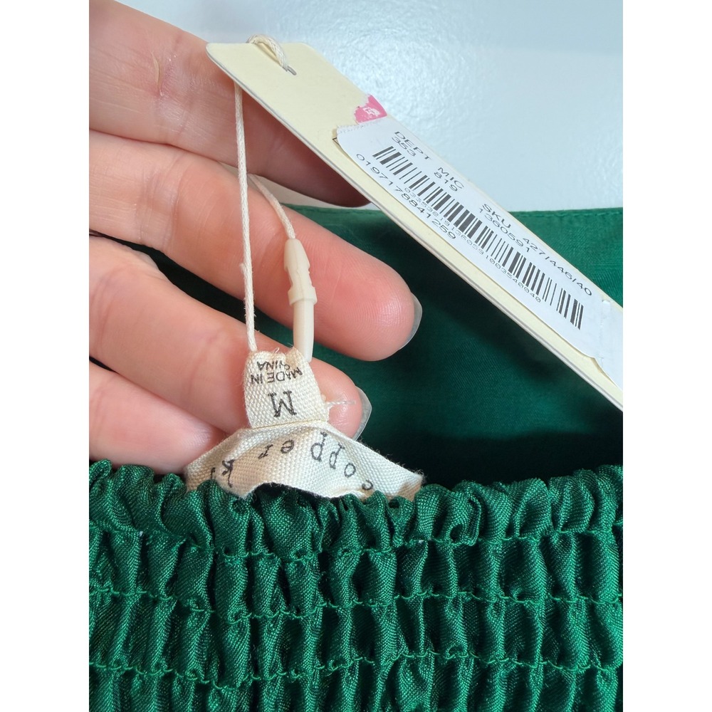 Cece Key Emerald Green Puff Sleeve Smocked Back Mini Dress CJ7929SLT1 NWT Sz M - Picture 9 of 9
